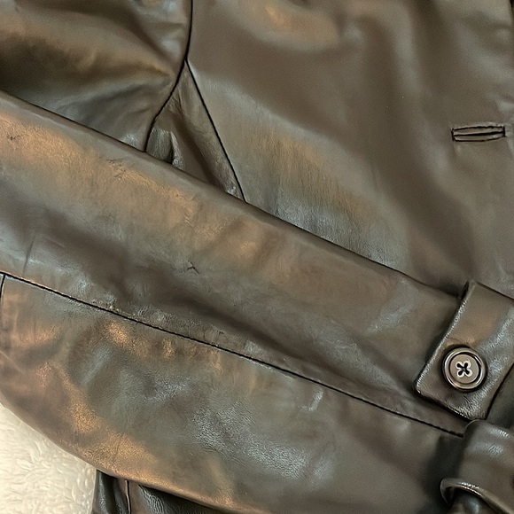 🖤 Vintage Banana Republic Leather Coat - Picture 7 of 8